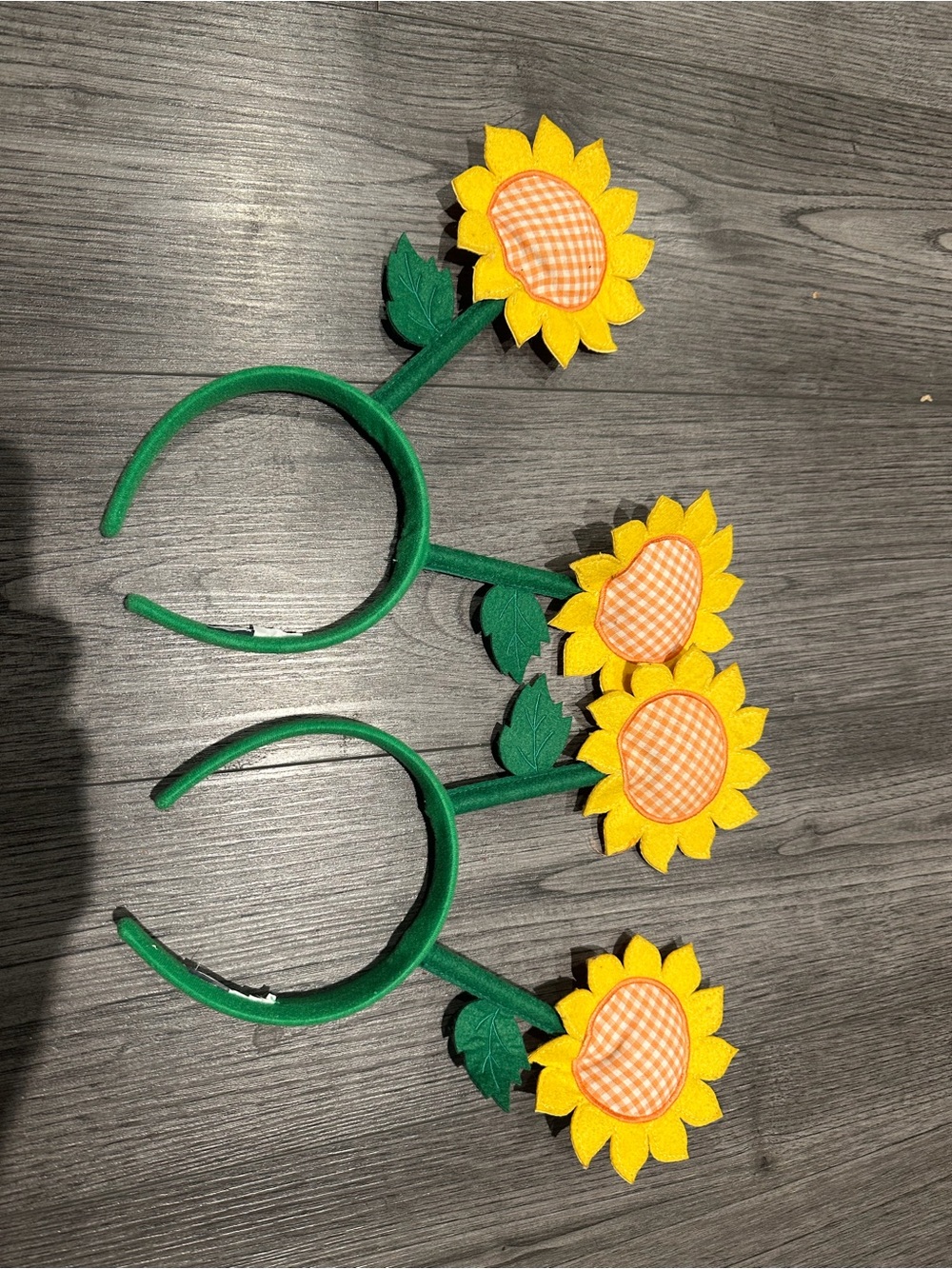 Old Navy Yellow Sunflower Kids Headband with Green Band
